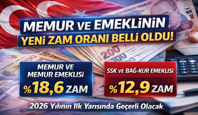 2026’nın İlk Zam Oranları Açıklandı Memur ve Emeklilerin Yeni Maaş Artışları Netleşti